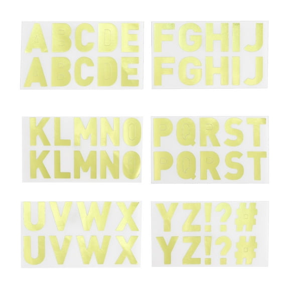 1 Inch Letter Stickers, 75 Pcs 6 Sheets Alphabet Letter Stickers DIY Gold