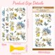 thumbnail image 2 of Calcomanía adhesiva transferible para decoración de muebles y manualidades, 15 x 30 cm, diseño floral azul, blanco y amarillo (3 unidades), resistente al agua y a los rayos UV., 2 of 7