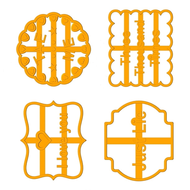 Matsuzay Moldes de galletas con buenos deseos, molde de plástico para galletas, máquina para hornear en la cocina, 1/4 Uds. Cocina y Comedor 4 in 1 Matsuzay HA006774-05