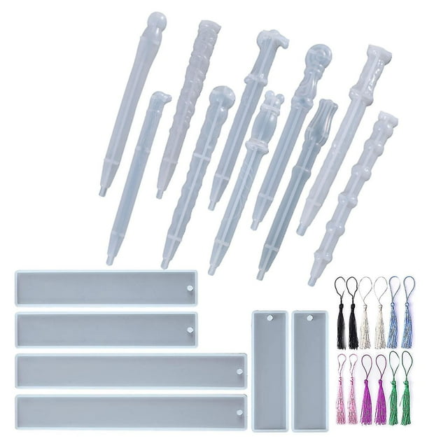 Silicone Molds for Resin, Epoxy Molds with 10Pcs Resin Pen Molds, 6Pcs Bookmark Resin Molds for DIY Crafts, Gifts