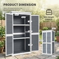 thumbnail image 4 of 63.2" Outdoor Storage Cabinet with Adjustable Shelves, Aiho Wooden Outdoor Storage Shed with Lockable Double Doors for Backyard, Garden & Patio - Gray, 4 of 8