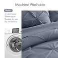 thumbnail image 7 of Bourina 3-Piece King Size Comforter Set, Pleated Design, Wrinkle-Resistant Microfiber Bedding, Aqua, 102" x 90", Lightweight & Machine Washable, All Season, 7 of 7