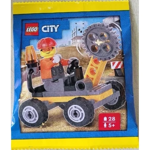 LEGO City: Construction Worker Minifigure with Buzzsaw Vehicle