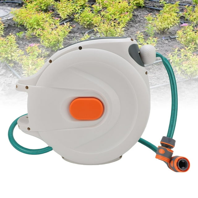 Retractable Garden Hose Reel, High Pressure Sprayer, Automatic System Heavy Duty Automatic Hose Reel Wall Mount
