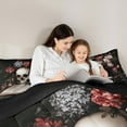thumbnail image 5 of Homewish Spooky Gothic Skull Queen Comforter Set,Happy Valentine'S Day Bedding Sets,Pink Flowers Bedding Comforter Set For Men Women,Luxury Bedroom Decor Reversible,3 Pieces, 5 of 8