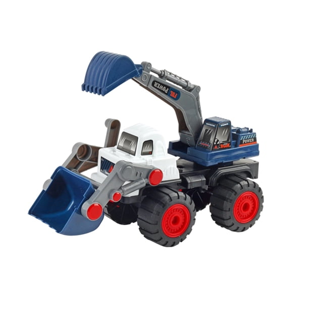 Modelo de camión volquete/excavadora de juguete con brazo flexible, simulación de escenario de construcción móvil, vehículo de deslizamiento hacia adelante, juguete para niños, camión de playa,