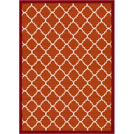 Well Woven Kings Court Brooklyn Trellis Modern Lattice Geometric Red 2  x 3  Low Pile Accent Area Rug