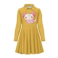 thumbnail image 4 of DISNIMO Axolotl Dress for Girls Long Sleeve Skater Dresses Kids Girls Dresses with Collars Size 4/5 Girls Medium Long Sleeve Dress for Children Girl Clothing Dresses for Youth Swing Dress Girls, 4 of 7