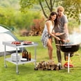 thumbnail image 2 of 28 In x24 In Rolling Stainless Steel Grill Cart and Prep Table - Heavy-Duty Commercial Workstation with Adjustable Undershelf and Backsplash, 2 of 7