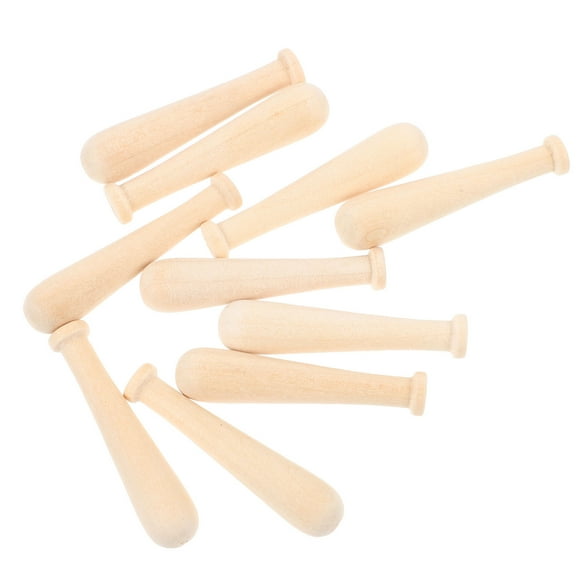 PAMINGONO 10Pcs Mini Wooden Baseball Bat for Family DIY and Decoration