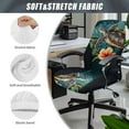 thumbnail image 5 of FKELYI Retro Hibiscus Floral Turtle Print Office Chair Cover for Home Computer Chair Covers Dust-Proof Removable Rotating Chair Slipcover for Swivel Boss Chair Office Decoration, Small, 5 of 6
