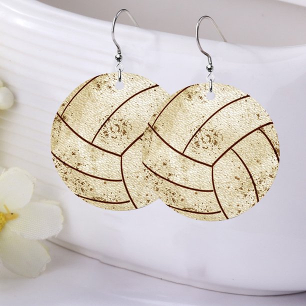Pendientes de cuero de voleibol FLhrweasw Para estrenar