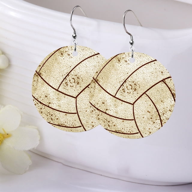Pendientes de cuero de voleibol FLhrweasw Para estrenar