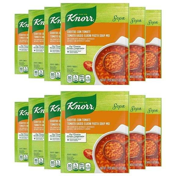 Knorr Sopa Pasta Soup Mix, Elbow Pasta Tomato 3.5 Oz (Pack Of 12)