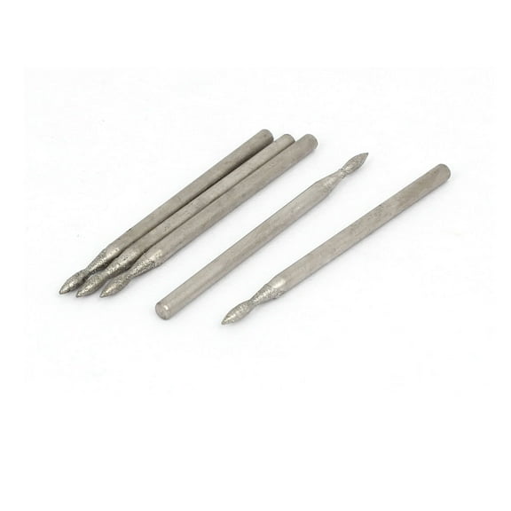 2.35mm Shank 1.5mm Tip Stone Head Grinding Bit Diamond Mounted Point 5pcs