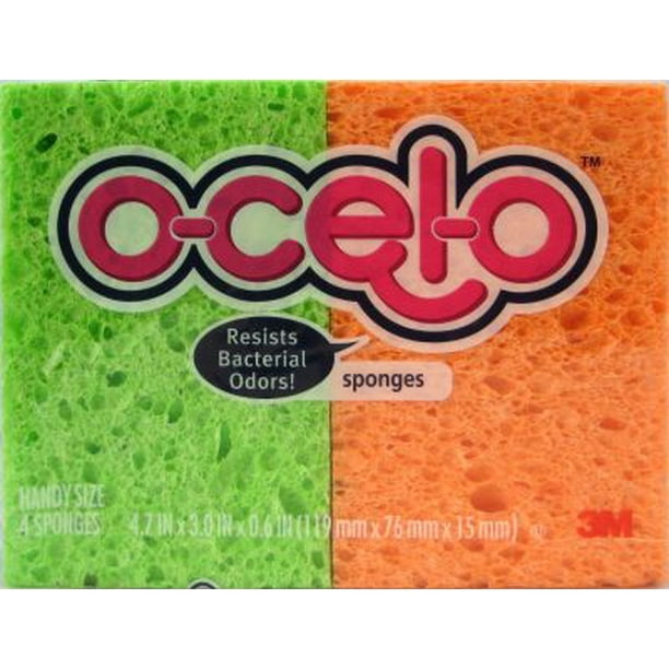 2 Pack Ocelo Cellulose Sponges, Assorted Colors 4 ea