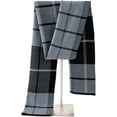 thumbnail image 3 of Australian Merino Wool Tartan Knitted Scarf for Men, Plaid Winter Warm Thick Soft Neckwear with Gift Box, 3 of 14