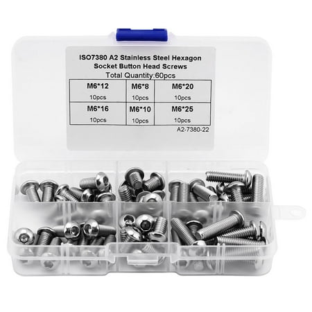 

Socket Button Head Screws Corrosion Resistance Stainless Steel Button Head Screws 60 Pcs For Furniture Office Appliance Home Machinery Industry