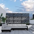 thumbnail image 4 of Elevens Decorative Privacy Screen Outdoor Divider with Stand Metal Corten Steel 75" x 48" x 16" Black, 4 of 5