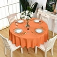thumbnail image 4 of KAIPHO Orange Round Tablecloth Waterproof Stain Resistant Wrinkle Free Table Cloth 210GSM Polyester Washable Wipeable Table Cover for Party, Banquet, Wedding, Indoor and Outdoor (90 inch, Circle), 4 of 8