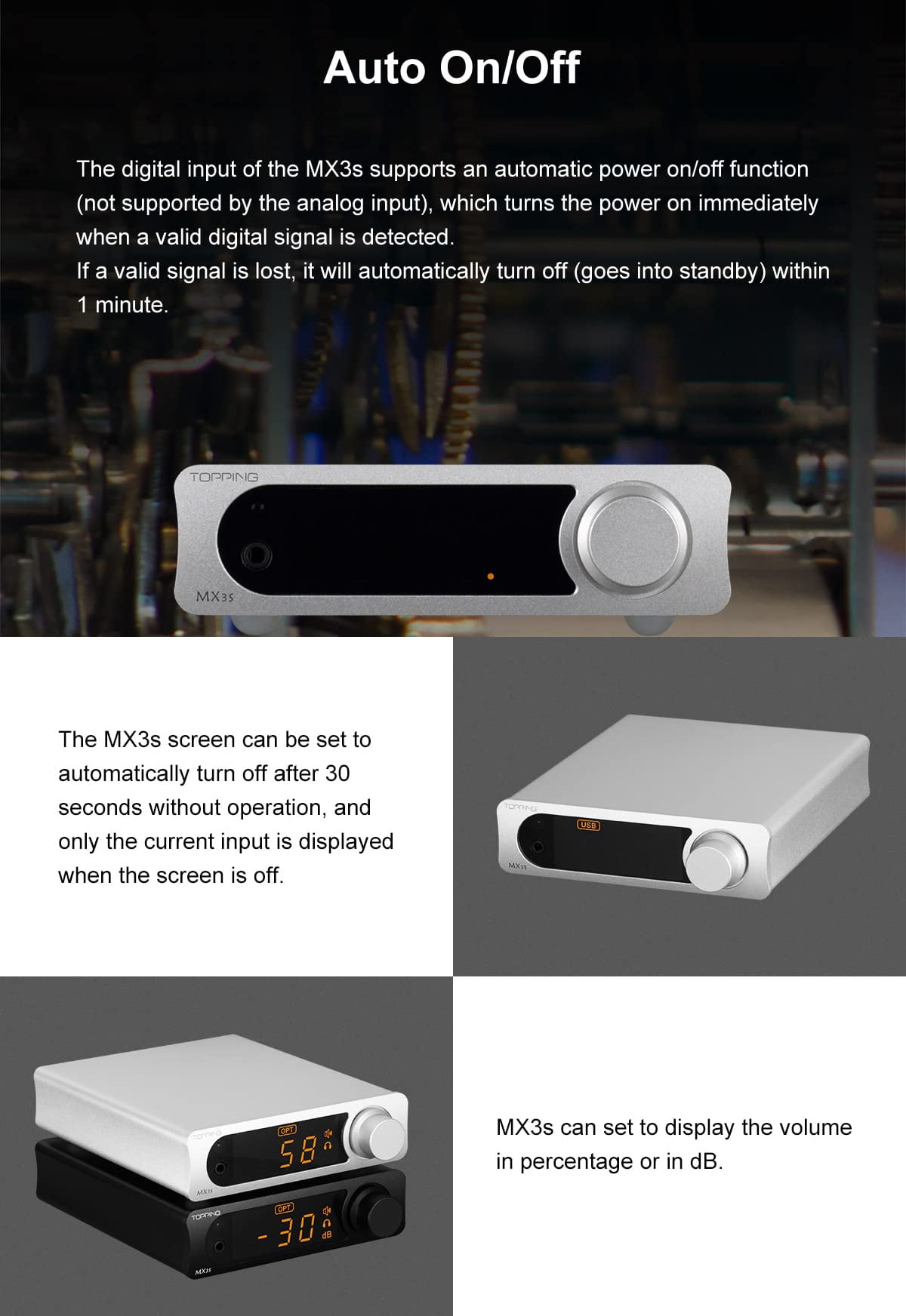 Topping MX3s Amplifier 62W x 2 Class D Power, 24-bit/192kHz