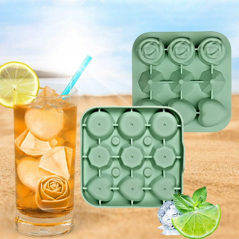 TrueZoo Snowflake Silicone Ice Cube Tray, Flexible Ice Mold For Whiskey, Cocktails, Jello Shots, Chocolates, Desserts, Crafts, Frozen Treats, Kitchen & Home Bar Gifts, Set Of 1, Blue