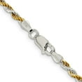 thumbnail image 5 of Auriga Fine Jewelry 925 Sterling Silver And Vermeil 2.5 mm Diamond-cut Rope Chain Necklace for Mens 24", 5 of 6
