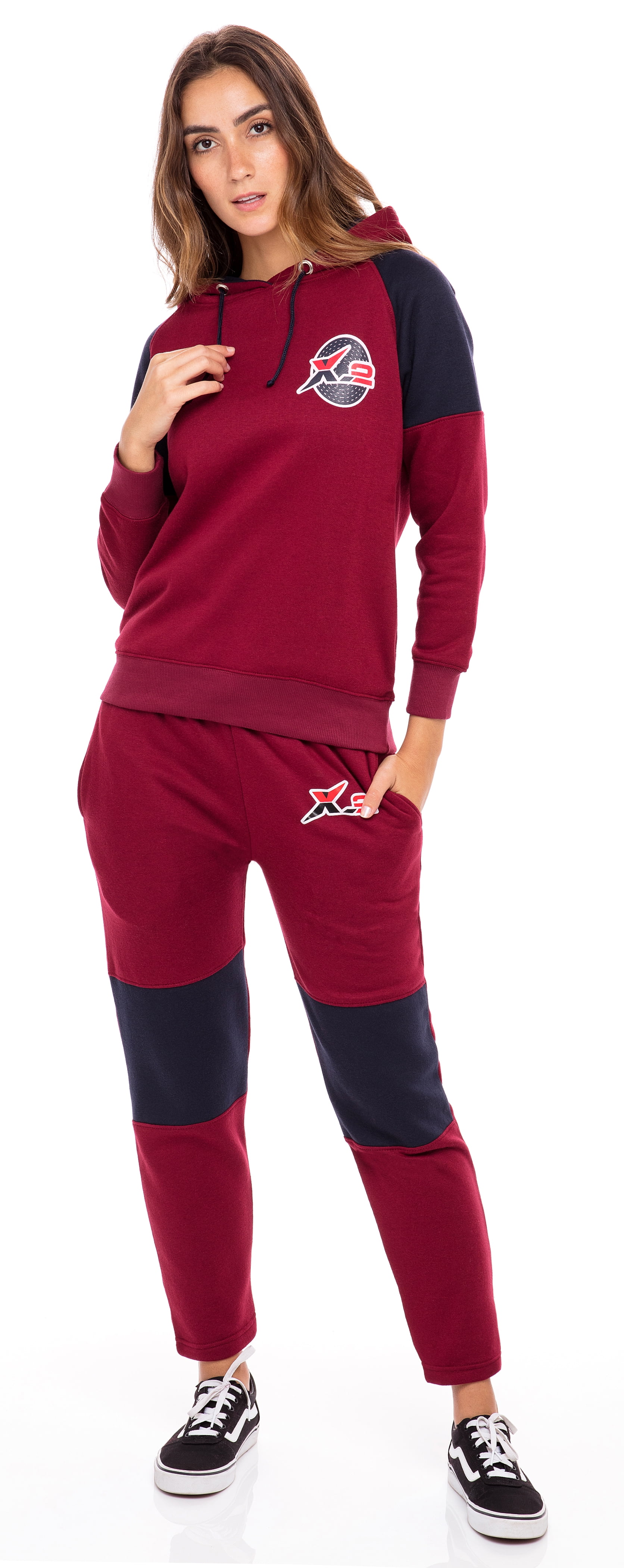 maroon sweatsuit