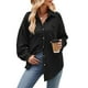 thumbnail image 1 of Camisa de mujer, blusas lisas, camisa de gofre, camisas elegantes, blusas con cuello en V, blusa túnica, blusa camisera de manga larga con botones, blusa camisera informal, festiva S-XXL, 1 of 6