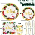 thumbnail image 2 of UniMall Hawaiian Luau Party Decorations- Aloha Plates and Napkins Party Supplies 168pcs Tropical Party Decorations for Summer Aloha Birthday Graduation Beach Pool Party Decorations serves 24 Guests, 2 of 14