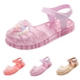 thumbnail image 2 of Ruyang Girls Glitter Jelly Sandals Cute Closed Toe Fisherman&nbsp;Sandal Summer Adjustable Straps Non-Slip Flats for Beach, 2 of 8