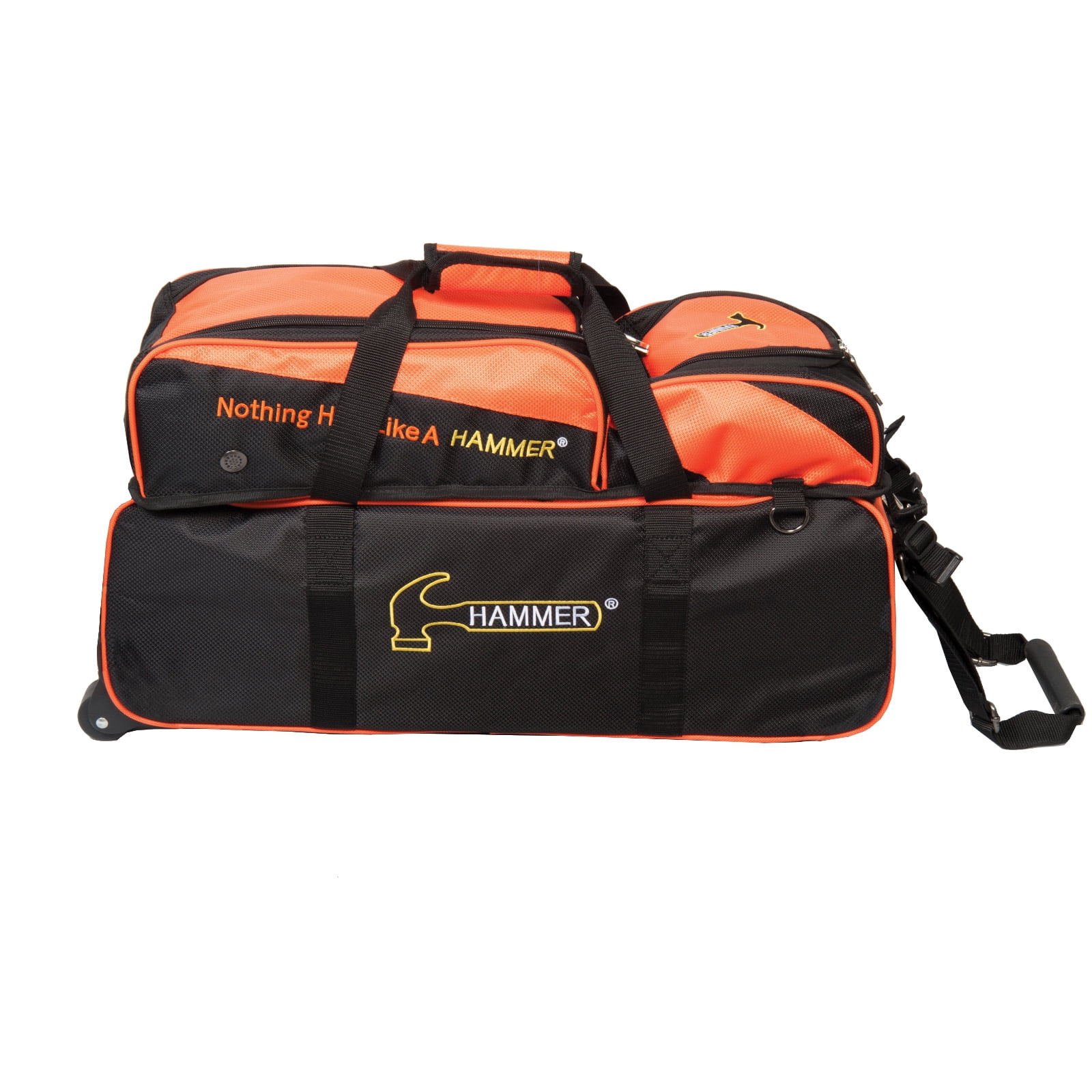 Hammer Triple Tote Roller Bowling Bag with Removable Pouch Black/Orange