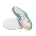 thumbnail image 3 of Daiia Animal Meditation Print Women’s Fuzzy Slippers Memory Foam Lightweight House Shoes Cozy Loafer Flannel House Shoes-44/45, 3 of 7