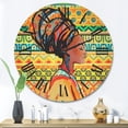 thumbnail image 2 of Designart 'African American Woman Portrait with Turban III' Modern Wood Wall Clock, 2 of 5