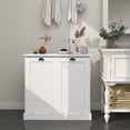 thumbnail image 2 of ZPL Tilt Out Laundry Hamper Cabinet with Removable Basket, Double Hidden Laundry Hamper Cabinet, Wood Bathroom Storage Cabinet, Free Standing Home Organizer, White, 2 of 8
