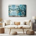 thumbnail image 3 of Blue Flower Bathroom Wall Art Modern Home Artwork Decor For Bathroom Ready To Hang 24x16 Inch, 3 of 7