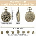 thumbnail image 2 of Set de dados en miniatura para Dungeons & Dragons (D&D), colgante mecánico de bolsillo con forma de pulpo de bronce, incluye 7 dados. Accesorios para juegos de mesa y rol., 2 of 6