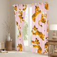 thumbnail image 3 of Castle Fairy Cartoon Tiger Animal Blackout Curtains Set of 2 (52x84 Each) for Children Teens,Kawaii Wildlife Window Curtains,Pink Orange Curtains and Drapes,Ultra Soft Home Decor, 3 of 6