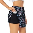 thumbnail image 3 of Lsque Love Butterflies Printed Women's Running Shorts with Liner Pockets,Elastic Quick Dry Workout Athletic Gym Yoga Shorts,Womens High Waist Shorts-XX-Large, 3 of 9