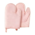 thumbnail image 1 of Mitts de horno Guantes de aislamiento de calor resistente al calor Guantes de horno suministros de cocción Mitts colgando para acampar a la parrilla Rosa, 1 of 8