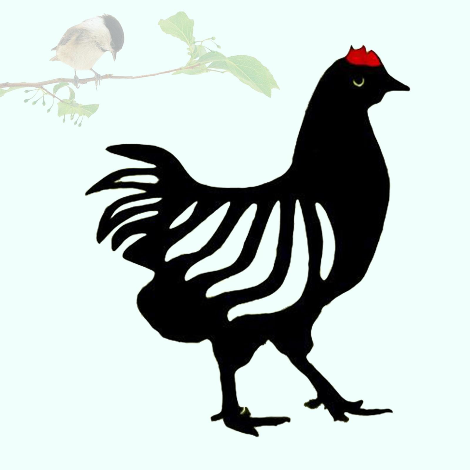 Fzaqwen Chicken Yard Art Outdoor Garden Animal Silhouette Statues Backyard Lawn Stakes Hen