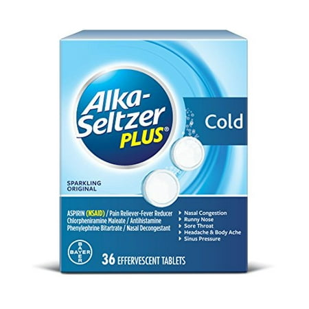 3 Packs Alka-Seltzer Plus Cold Formula Effervescent Tablets Original 36 Count