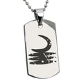 thumbnail image 1 of Stainless Steel Ancient Tribal Vigilance Rune Engraved Dog Tag Pendant Necklace, 1 of 1