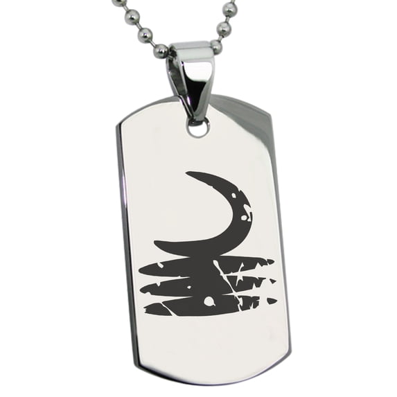 Stainless Steel Ancient Tribal Vigilance Rune Engraved Dog Tag Pendant Necklace