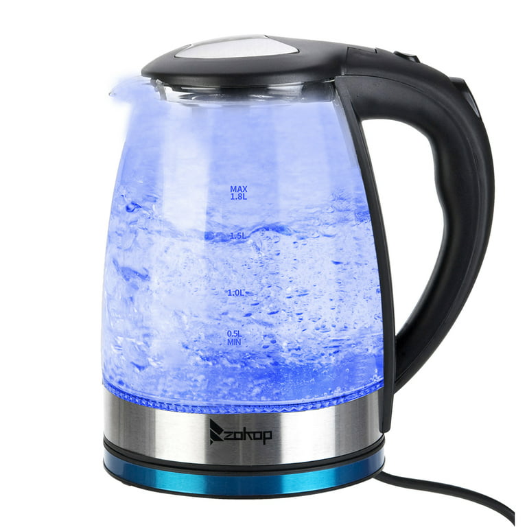 Electric Kettle, 1500W Double-Wall Glass Boiling Tea Pot, Longdeem 1.5L  Cool Touch Hot Water Boiler with Heat-Resistant Handle, Wide Opening & BPA