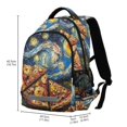 thumbnail image 2 of FORMRS Unisex Backpack Elementary School Travel Bookbag with Reflective Stripes, Starry Pizza, 2 of 7