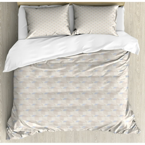 Neutral Color Duvet Cover Set, Abstract Muted Tones Pattern with
