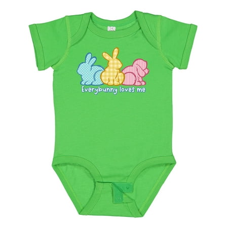 

Inktastic Everybunny Loves Me Cute Pastel Easter Bunnies Gift Baby Boy or Baby Girl Bodysuit