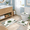 Leaves & Geometry, variant on 4-Piece Abstract & Geometry Bathroom Accessory Set with Shower Curtain, Rugs and Lid Cover