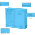thumbnail image 5 of Tilt Out Trash Cabinet 10 Gallon Wooden Free Standing Laundry Sorter Cabinet,Recycling Cabinet with Hideaway Drawer,Tilt Out Trash Cabinet Can Bin Kitchen (Double Light Blue, Double Door), 5 of 14